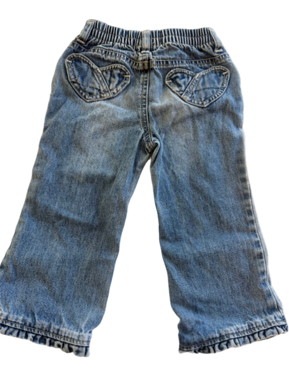 Girls OshKosh B'gosh Blue Denim Jeans 18 Months with Pink Embroidery